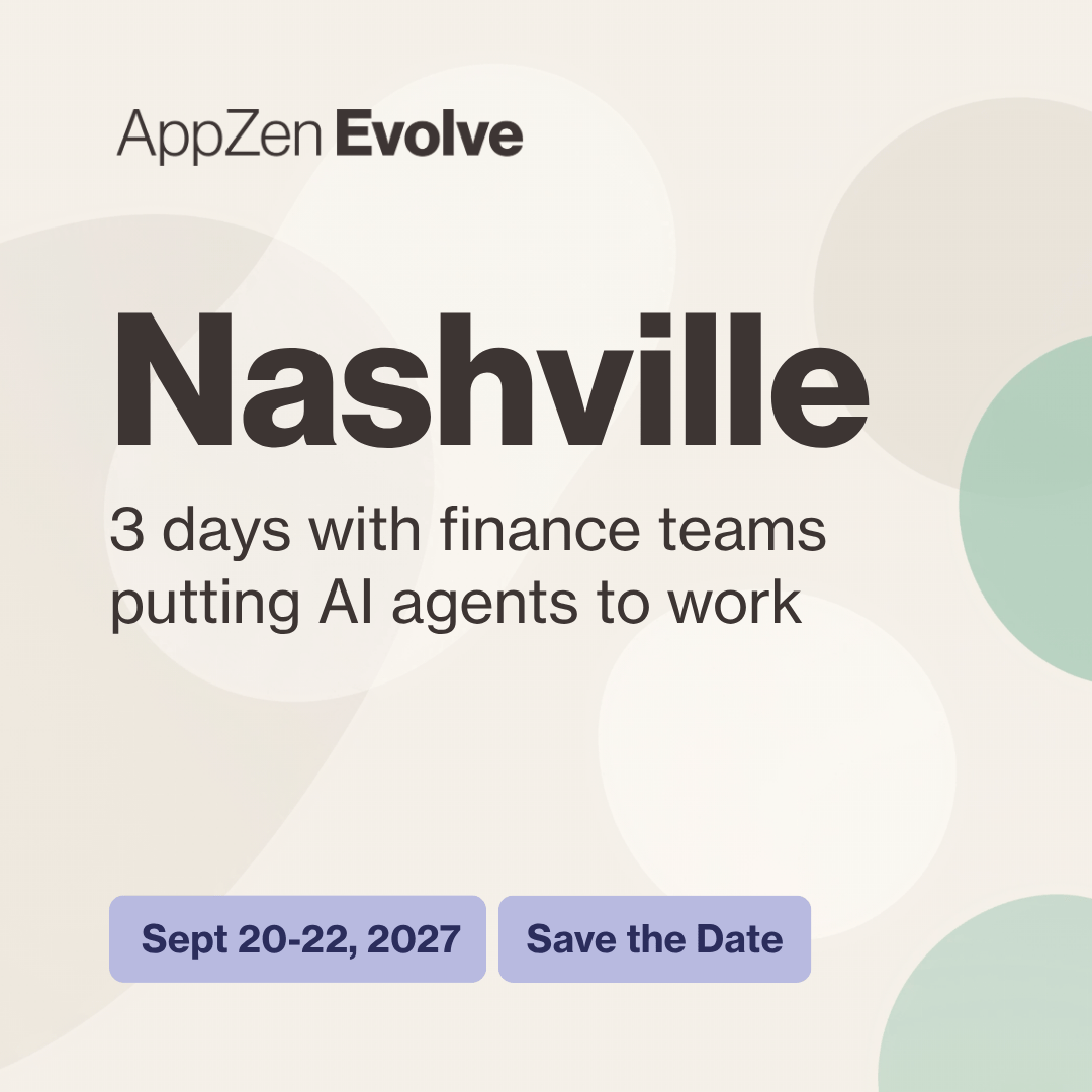 Register your interest now for AppZen Evolve 2027, to be held in Nashville for the U.S. and Amsterdam for Europe, and we will send you information as it becomes available.